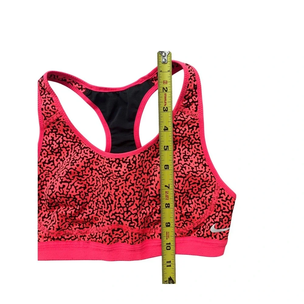 Nike Dri-FIT‎ Womens XS Neon Pink Black Abstract Print Racerback Sports Bra